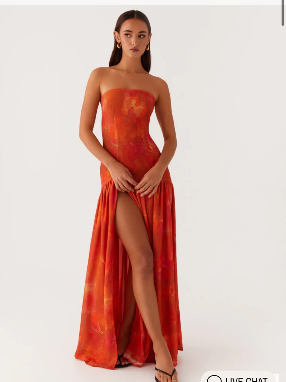 Peppermayo Eden Strapless Maxi Dress - Amber